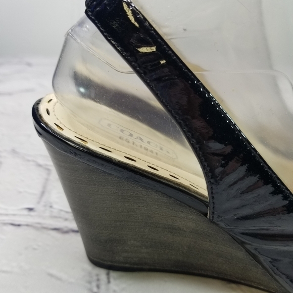Coach Cassidy patent leather wedge slingback - Picture 5 of 13